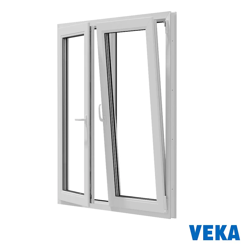 Фото 4 Окно пластиковое ПВХ Veka WHS 1300x1200мм (ВxШ) двухстворчатое поворотное левое/поворотно-откидное правое двухкамерный стеклопакет цвет белый Фото 4 Окно пластиковое ПВХ Veka WHS 1300x1200мм (ВxШ) двухстворчатое поворотное левое/поворотно-откидное правое двухкамерный стеклопакет цвет белый