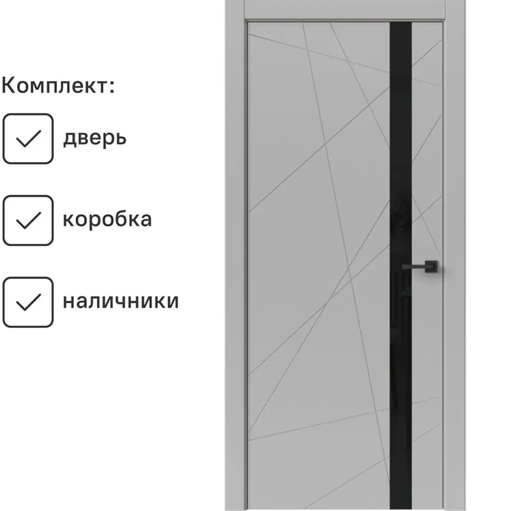 Фото Комплект межкомнатной двери Uberture Tamburat 4304 остеклённая 200x70см полипропилен цвет лофт светлый с коробом и наличниками Фото Комплект межкомнатной двери Uberture Tamburat 4304 остеклённая 200x70см полипропилен цвет лофт светлый с коробом и наличниками