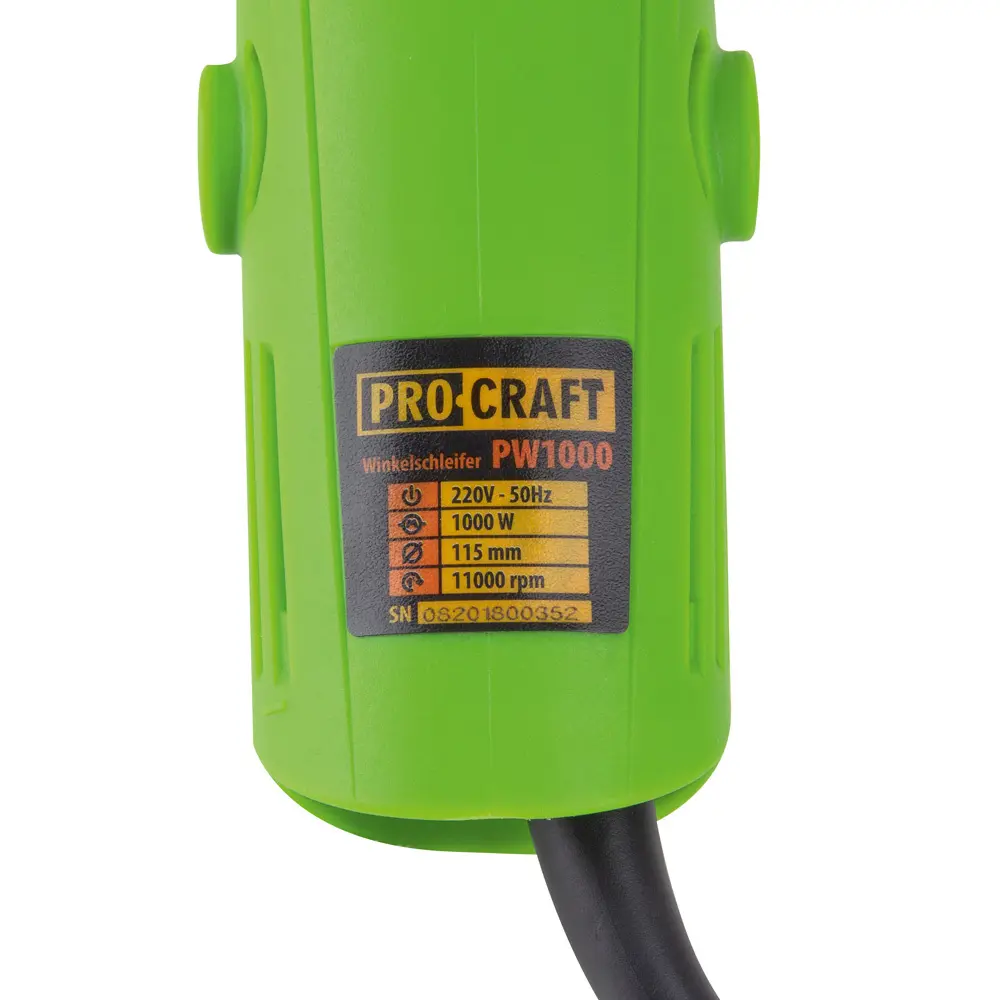 Фото 7 УШМ Procraft PW1000, 1000 Вт, 125 мм Фото 7 УШМ Procraft PW1000, 1000 Вт, 125 мм