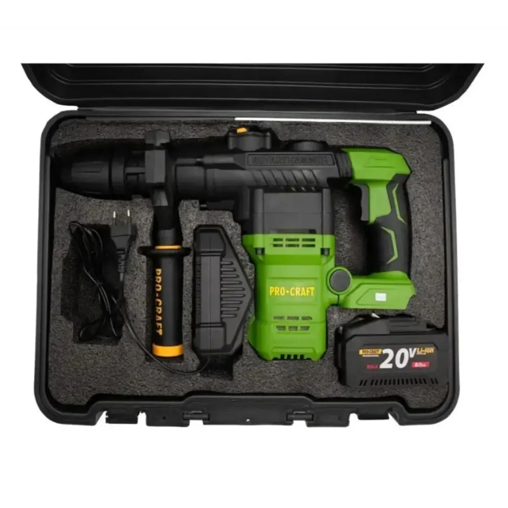 Фото 6 Перфоратор аккумуляторный бесщеточный SDS Plus Procraft РНА50 Li Set, 20 В Li-Ion 1x8 Ач, 7 Дж Фото 6 Перфоратор аккумуляторный бесщеточный SDS Plus Procraft РНА50 Li Set, 20 В Li-Ion 1x8 Ач, 7 Дж