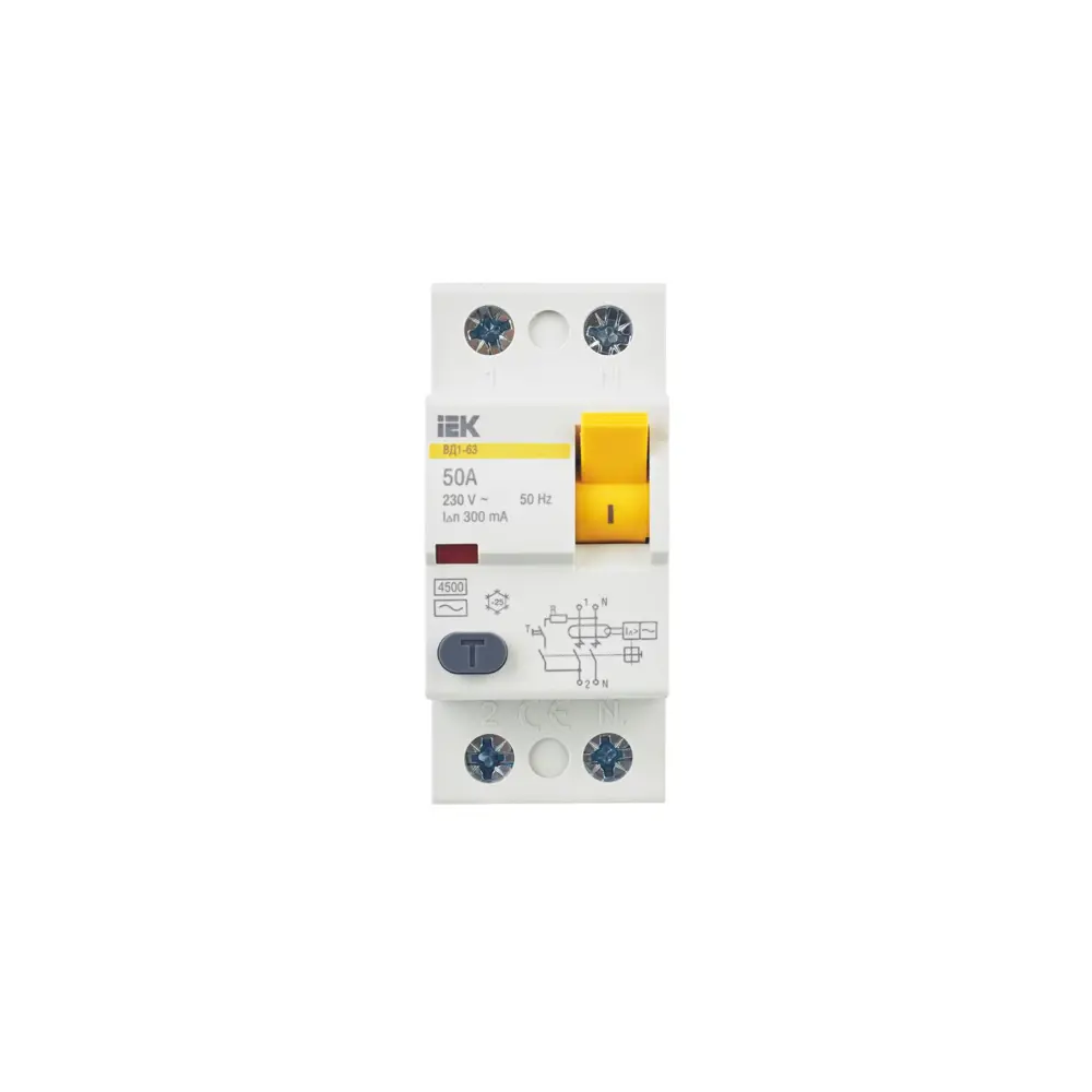 Фото 3 УЗО Iek ВД1-63 2P C50 А 300 мА AC MDV10-2-050-300 Фото 3 УЗО Iek ВД1-63 2P C50 А 300 мА AC MDV10-2-050-300