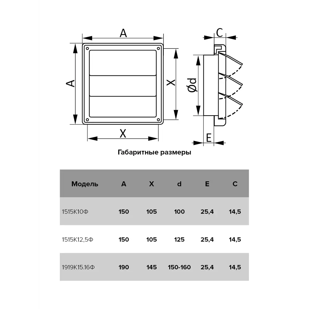Фото 6 Решётка вытяжная 190x190 с гравитационными жалюзи ERA Street Line с универсальным фланцем D150/D160 ASA пластик цвет бежевый