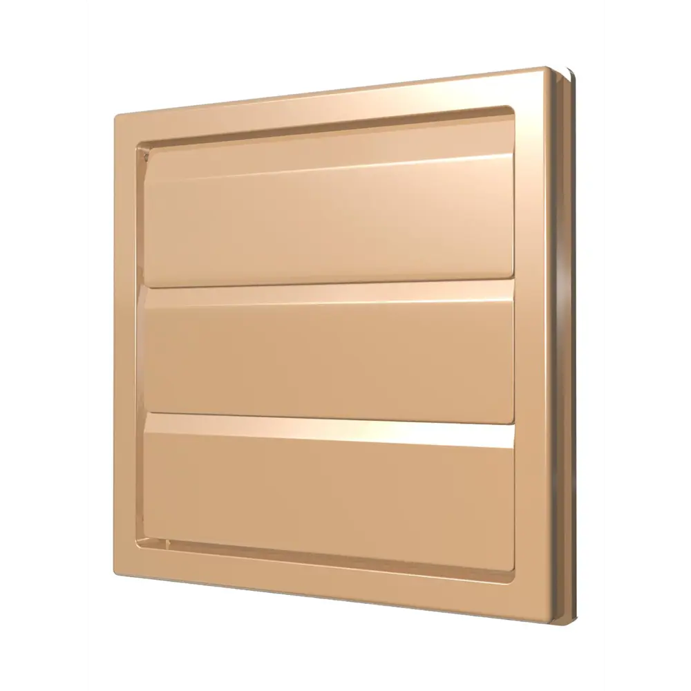 Фото Решётка вытяжная 190x190 с гравитационными жалюзи ERA Street Line с универсальным фланцем D150/D160 ASA пластик цвет бежевый