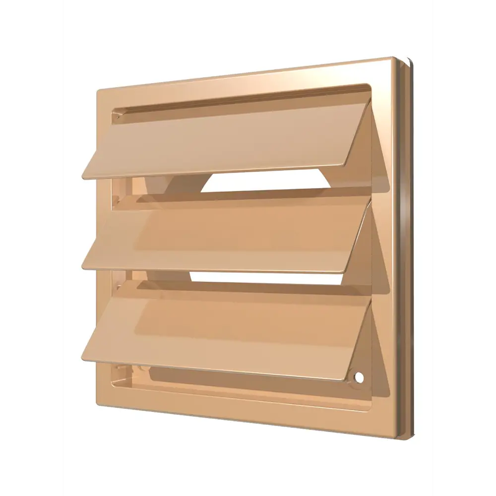 Фото 3 Решётка вытяжная 190x190 с гравитационными жалюзи ERA Street Line с универсальным фланцем D150/D160 ASA пластик цвет бежевый