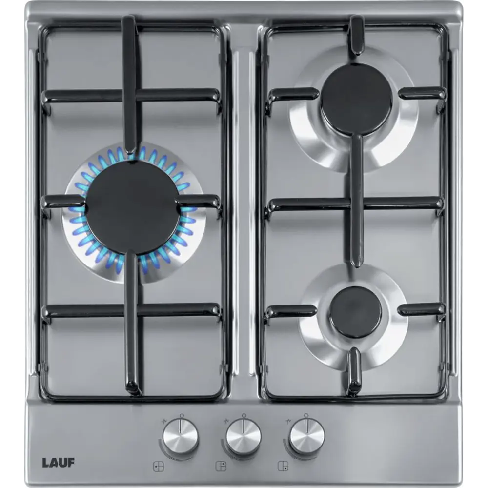 Фото 10 Газовая варочная панель Lauf 45 см 3 конфорки цвет Серый / серебристый Фото 10 Газовая варочная панель Lauf 45 см 3 конфорки цвет Серый / серебристый