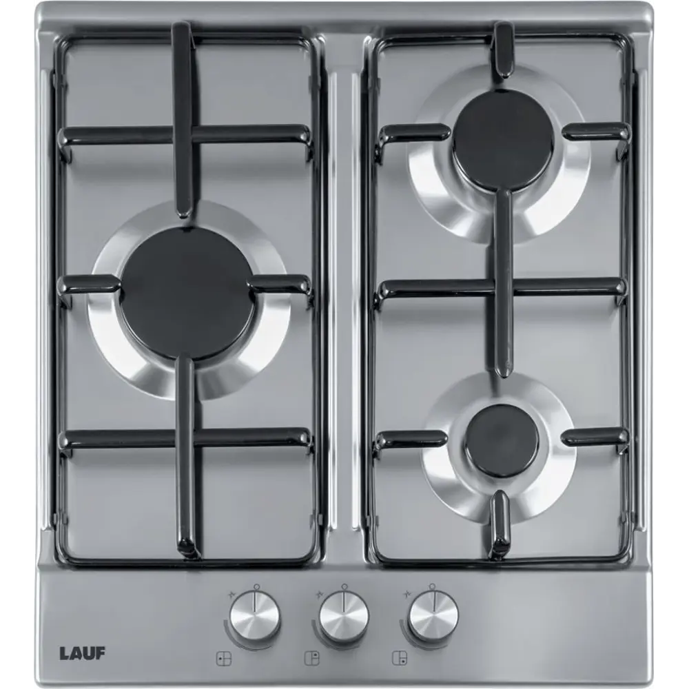 Фото 6 Газовая варочная панель Lauf 45 см 3 конфорки цвет Серый / серебристый Фото 6 Газовая варочная панель Lauf 45 см 3 конфорки цвет Серый / серебристый