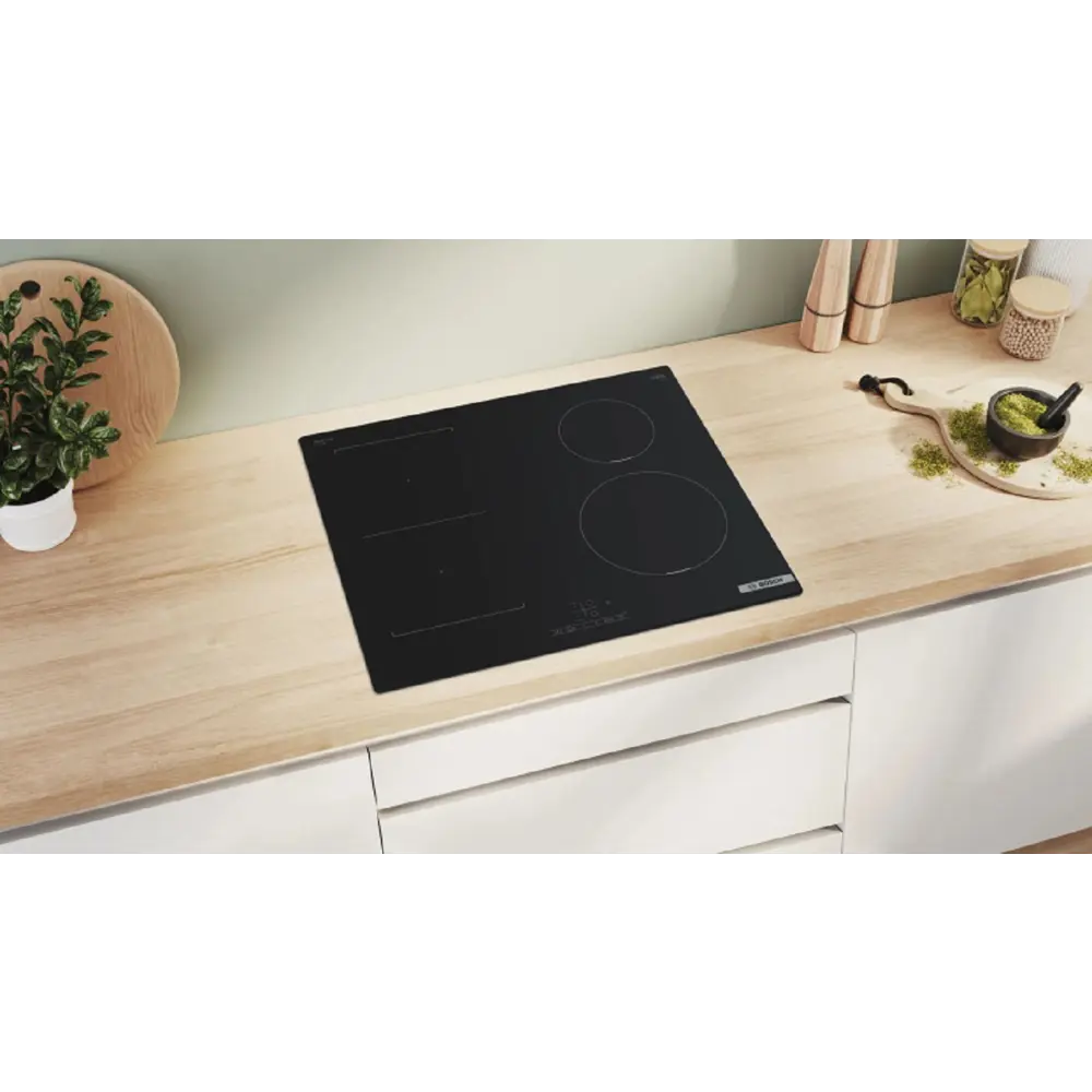 Фото 2 Электрическая варочная панель Bosch PWP611BB5E 75 см 4 конфорки цвет черный