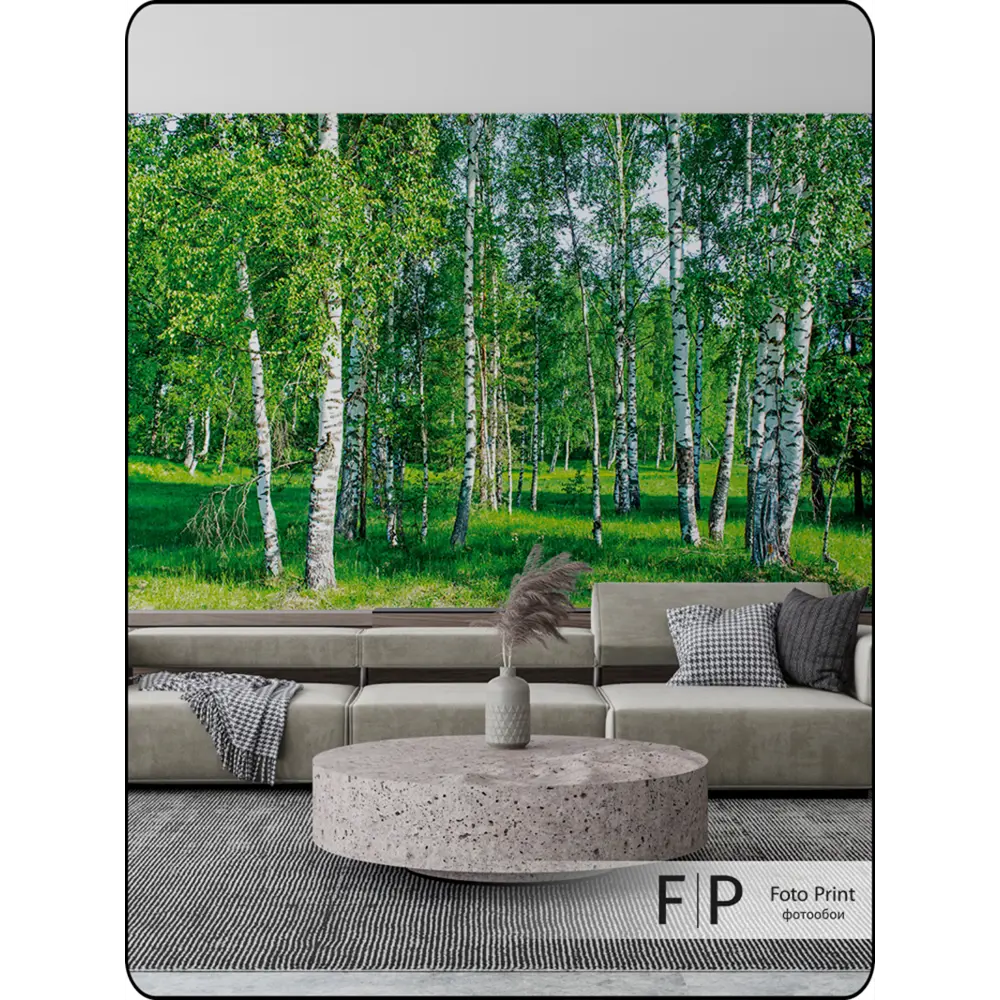 Фото 2 Фотообои флизелиновые Foto Print Березовая роща 02-038-А-4-2.7, 400x270 см