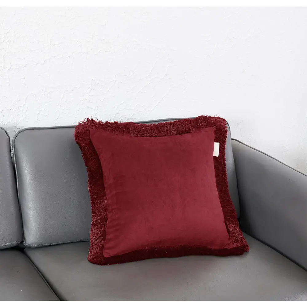 Фото 2 Декоративная наволочка Sofi de marko Фаина 45x45 см цвет бордовый Фото 2 Декоративная наволочка Sofi de marko Фаина 45x45 см цвет бордовый