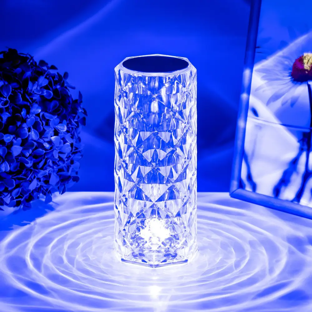 Фото 14 Настольная лампа прикроватная Risalux с ПДУ Призма регулируемый свет RGB АКБ цвет бежевый