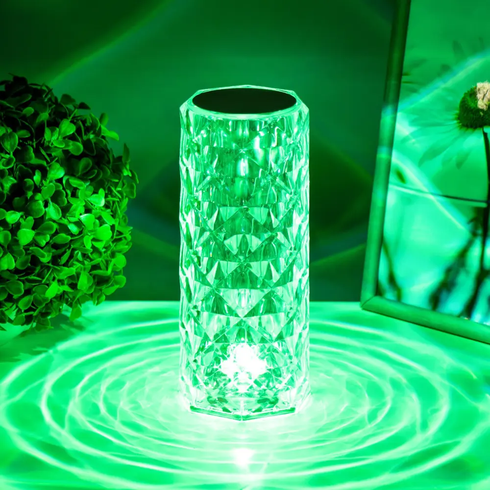 Фото 9 Настольная лампа прикроватная Risalux с ПДУ Призма регулируемый свет RGB АКБ цвет бежевый