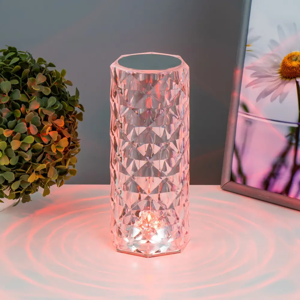 Фото Настольная лампа прикроватная Risalux с ПДУ Призма регулируемый свет RGB АКБ цвет бежевый