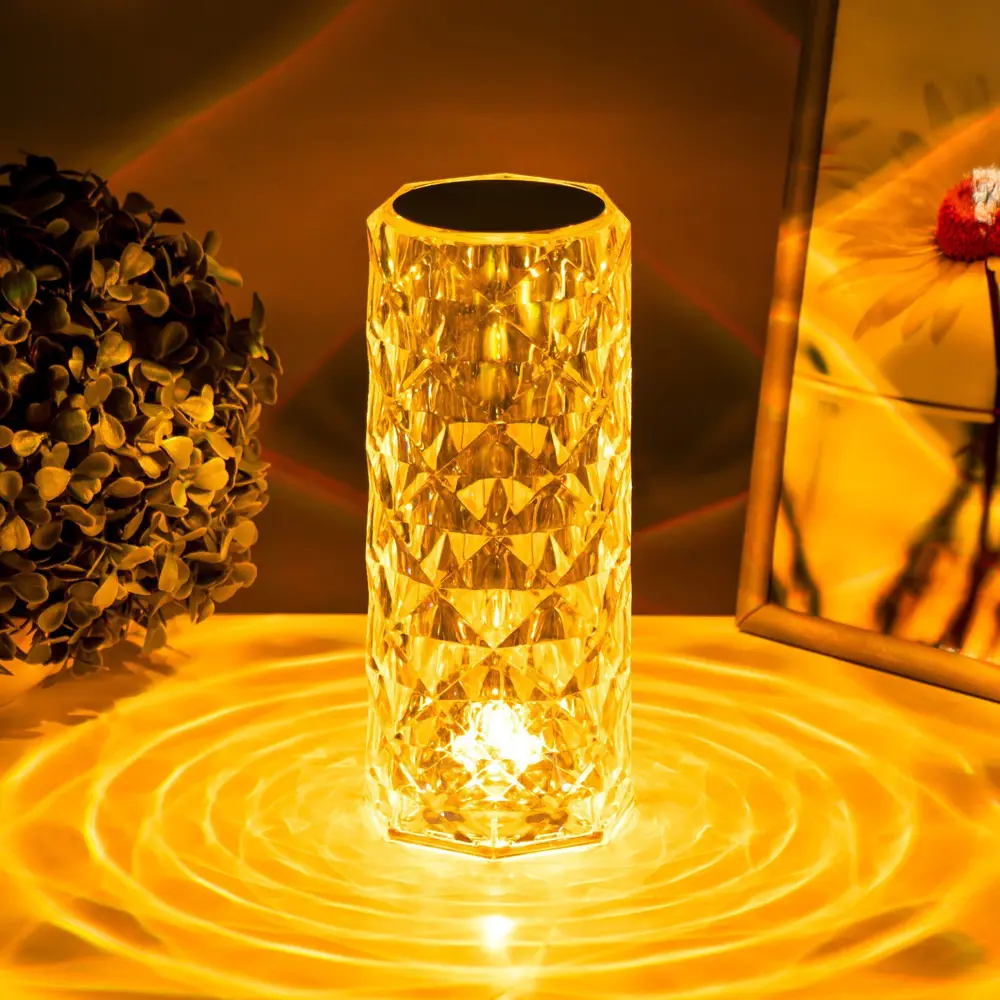 Фото 6 Настольная лампа прикроватная Risalux с ПДУ Призма регулируемый свет RGB АКБ цвет бежевый