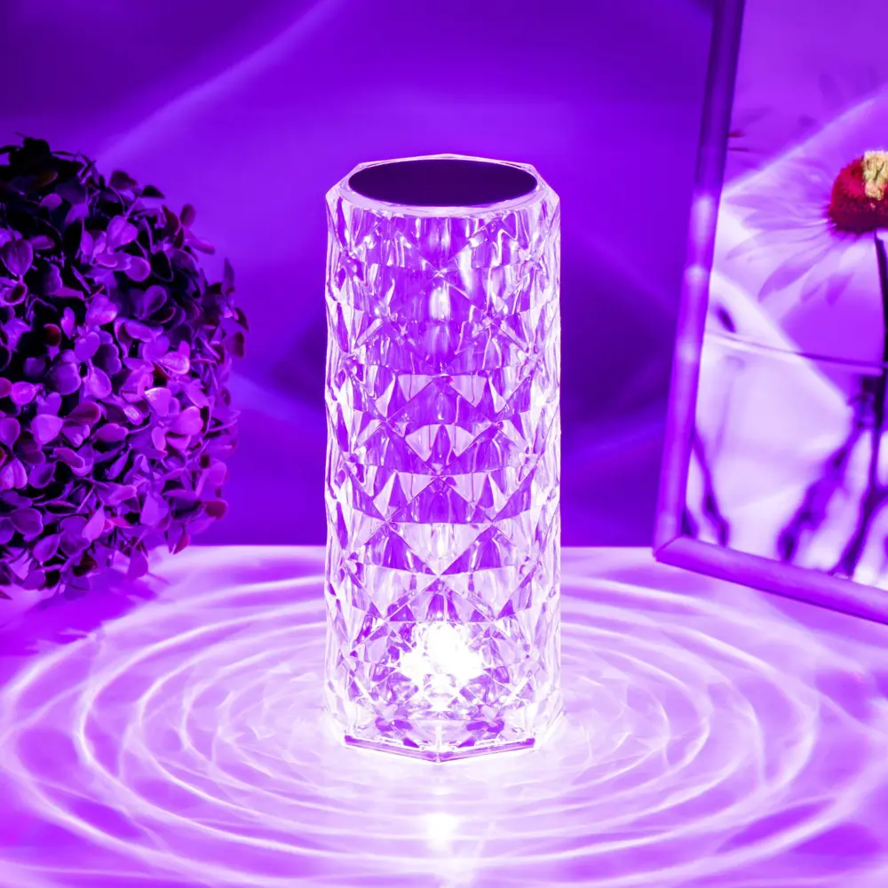 Фото 16 Настольная лампа прикроватная Risalux с ПДУ Призма регулируемый свет RGB АКБ цвет бежевый