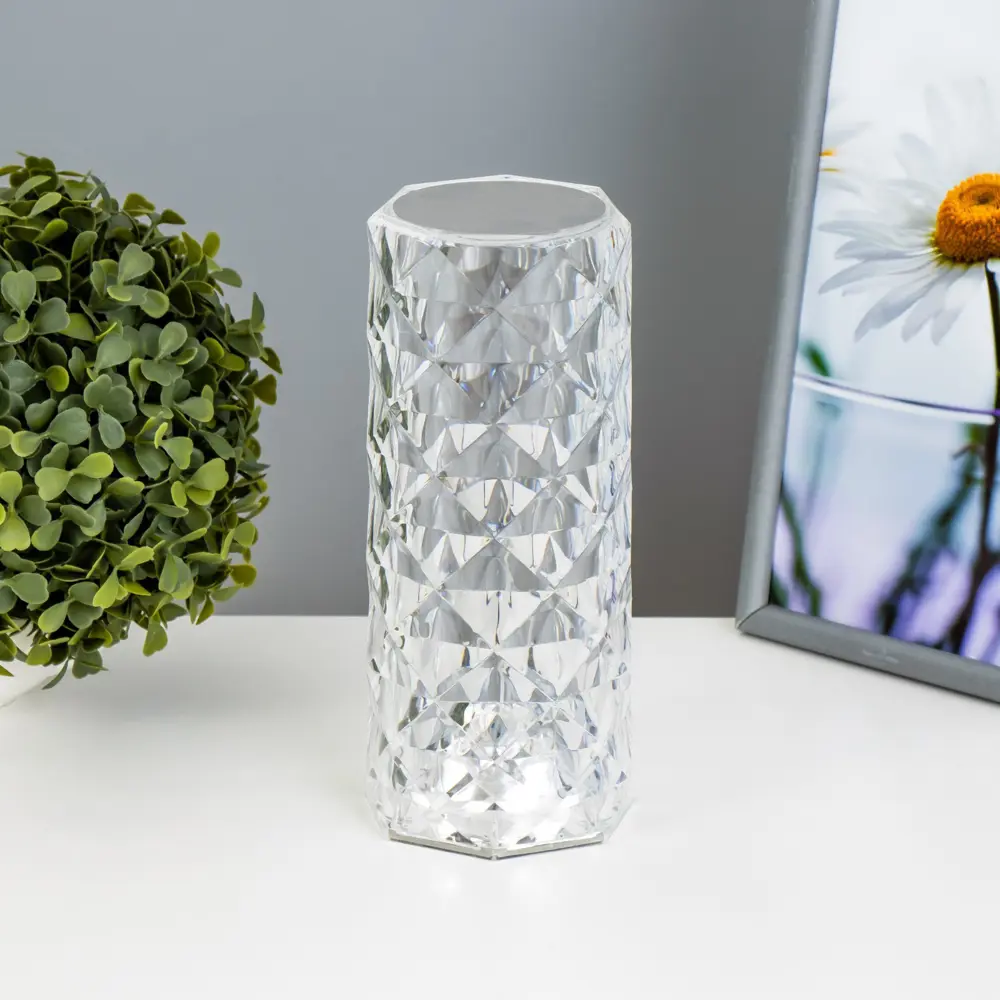 Фото 2 Настольная лампа прикроватная Risalux с ПДУ Призма регулируемый свет RGB АКБ цвет бежевый