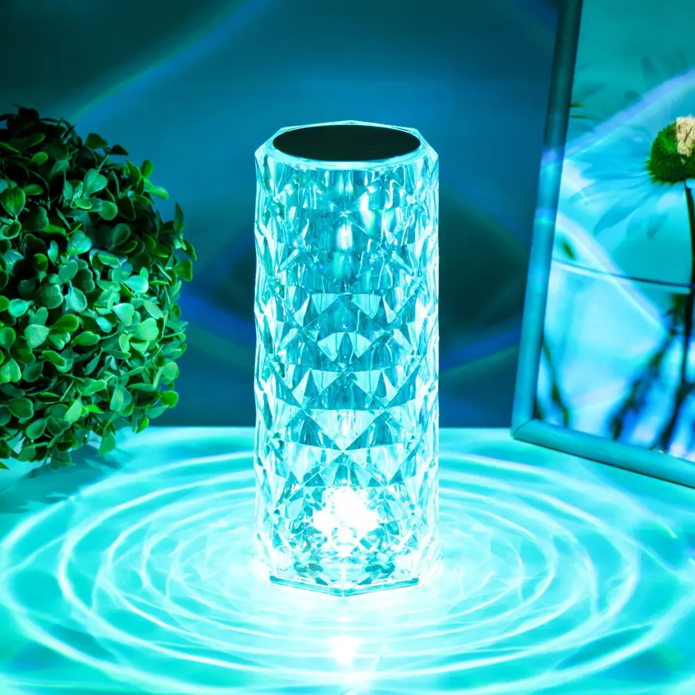 Фото 11 Настольная лампа прикроватная Risalux с ПДУ Призма регулируемый свет RGB АКБ цвет бежевый