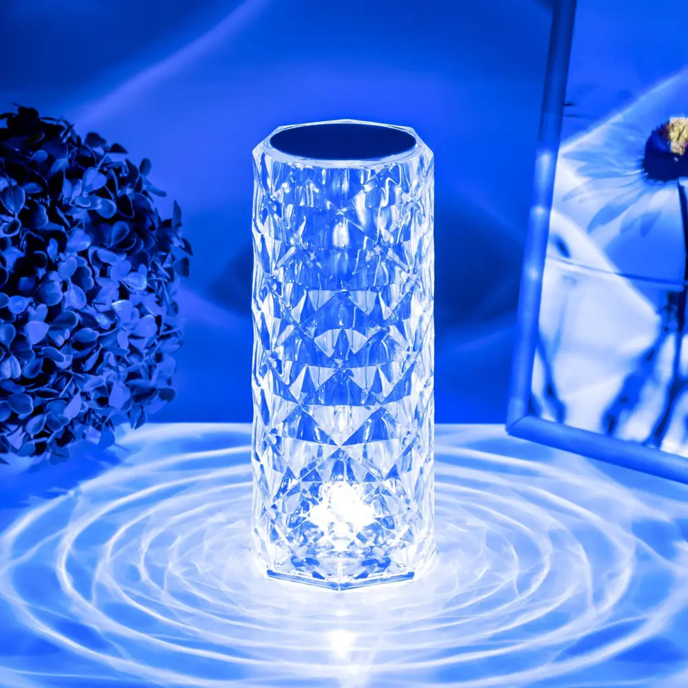 Фото 13 Настольная лампа прикроватная Risalux с ПДУ Призма регулируемый свет RGB АКБ цвет бежевый