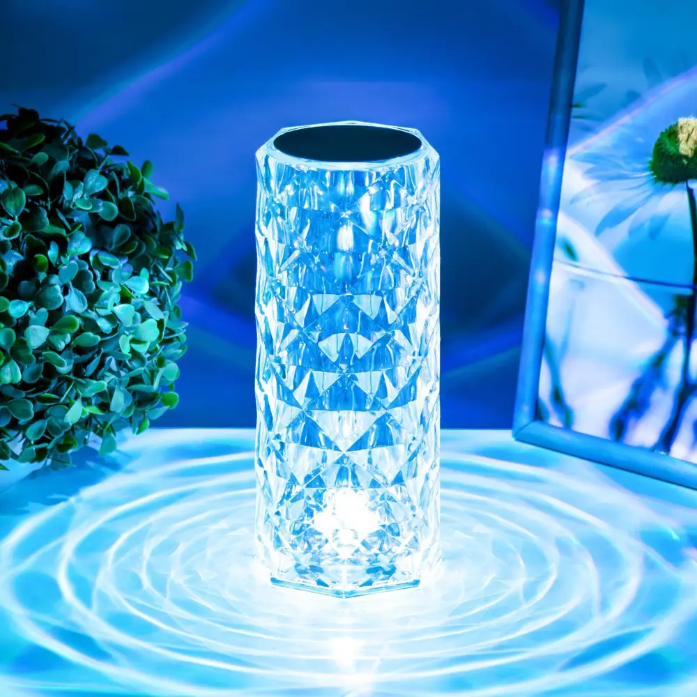 Фото 12 Настольная лампа прикроватная Risalux с ПДУ Призма регулируемый свет RGB АКБ цвет бежевый