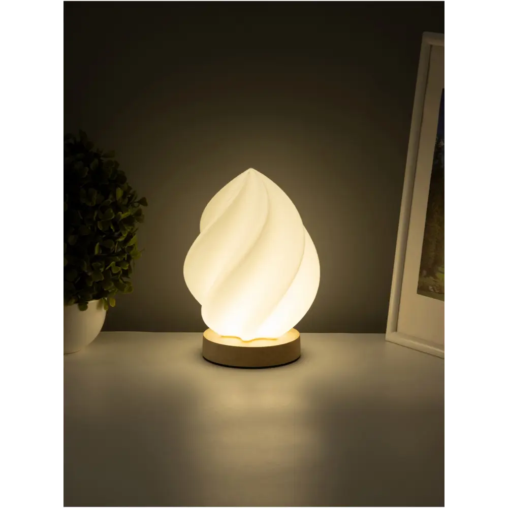 Фото 2 Настольная лампа прикроватная Risalux 10777145 Бриз 3Вт USB диммер цвет бежевый