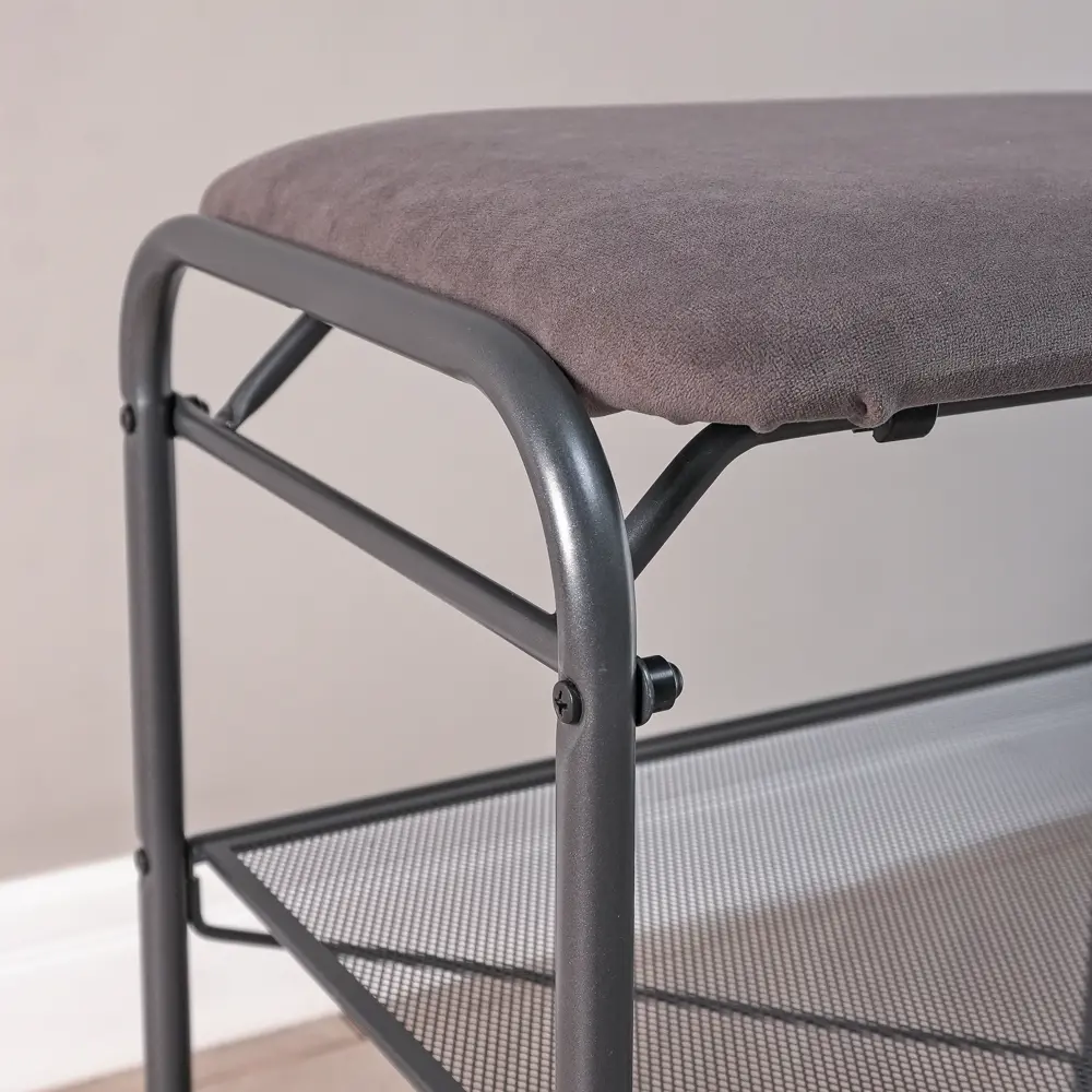 Фото 3 Подставка для обуви Зми 45x50x30 см 2 полки металл цвет графит Фото 3 Подставка для обуви Зми 45x50x30 см 2 полки металл цвет графит