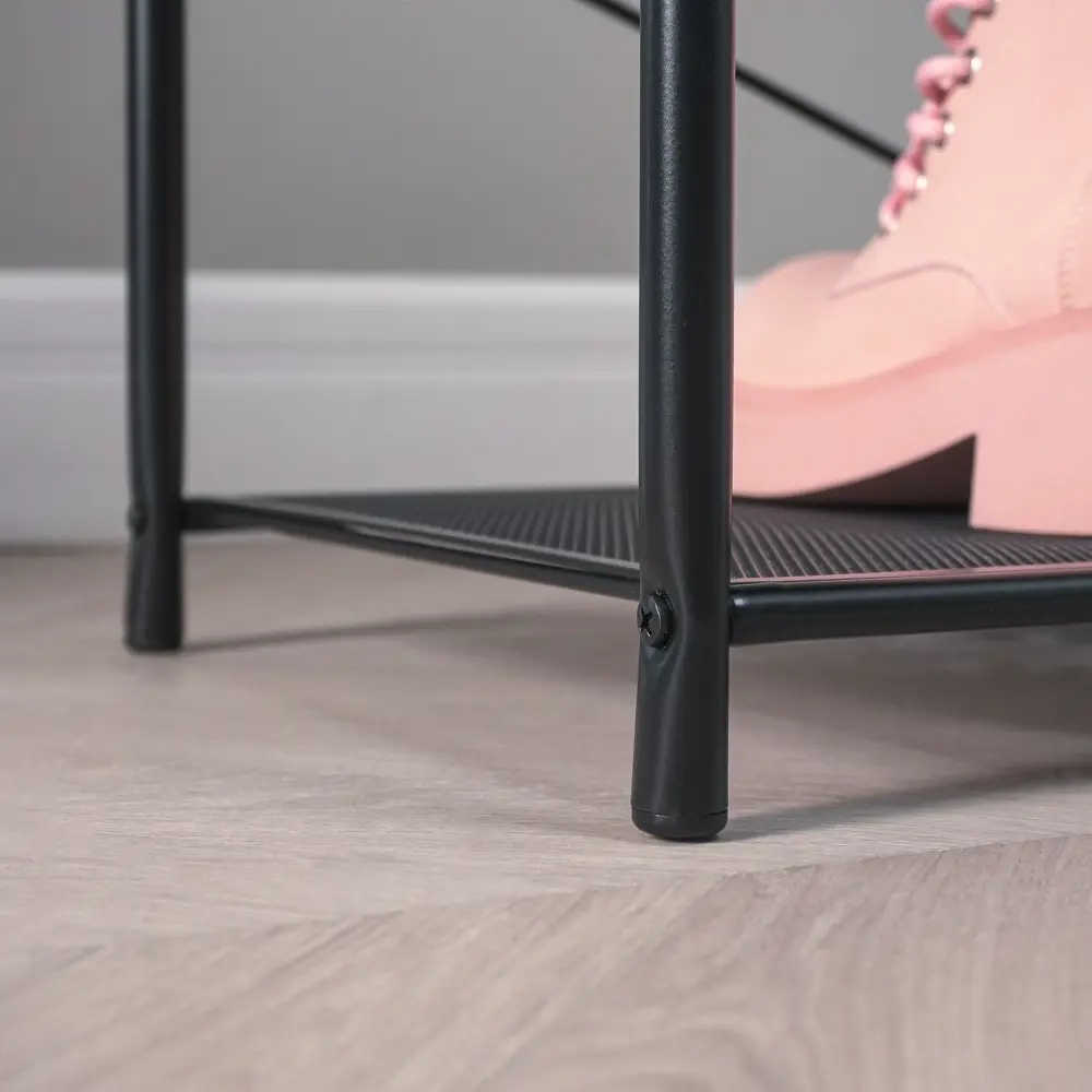 Фото 5 Подставка для обуви Зми 45x50x30 см 2 полки металл цвет черный Фото 5 Подставка для обуви Зми 45x50x30 см 2 полки металл цвет черный