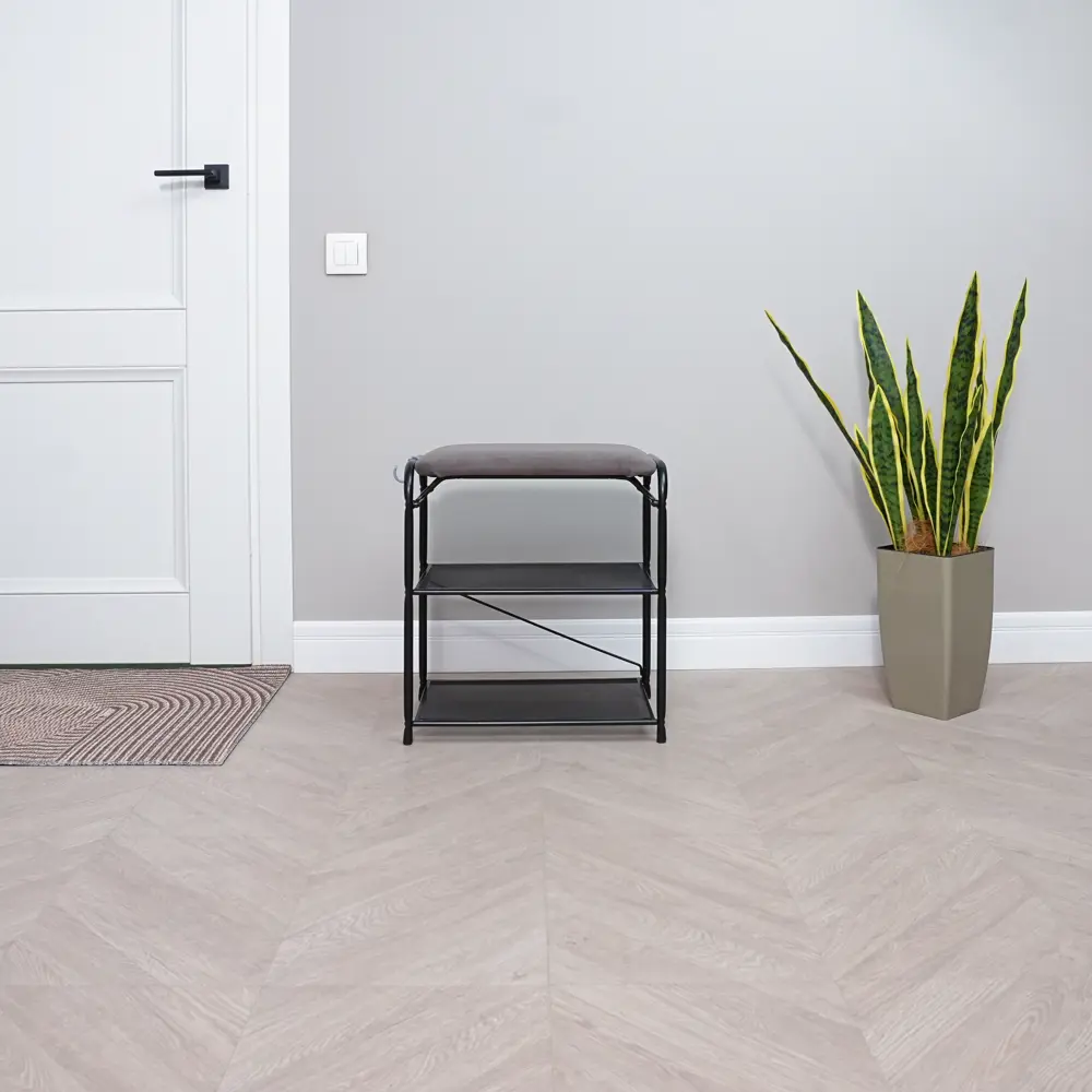 Фото 3 Подставка для обуви Зми 45x50x30 см 2 полки металл цвет черный Фото 3 Подставка для обуви Зми 45x50x30 см 2 полки металл цвет черный