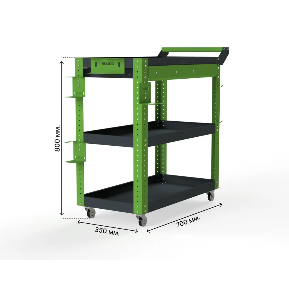 Фото 3 Тележка инструментальная Metalex 118595 Тип 1А 700х400х800 мм Фото 3 Тележка инструментальная Metalex 118595 Тип 1А 700х400х800 мм