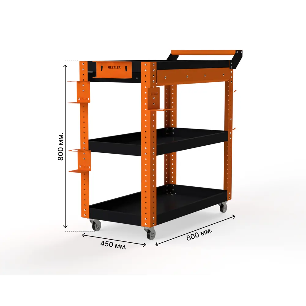 Фото 3 Тележка инструментальная Metalex 118608 Тип 1А 800x350x800 мм