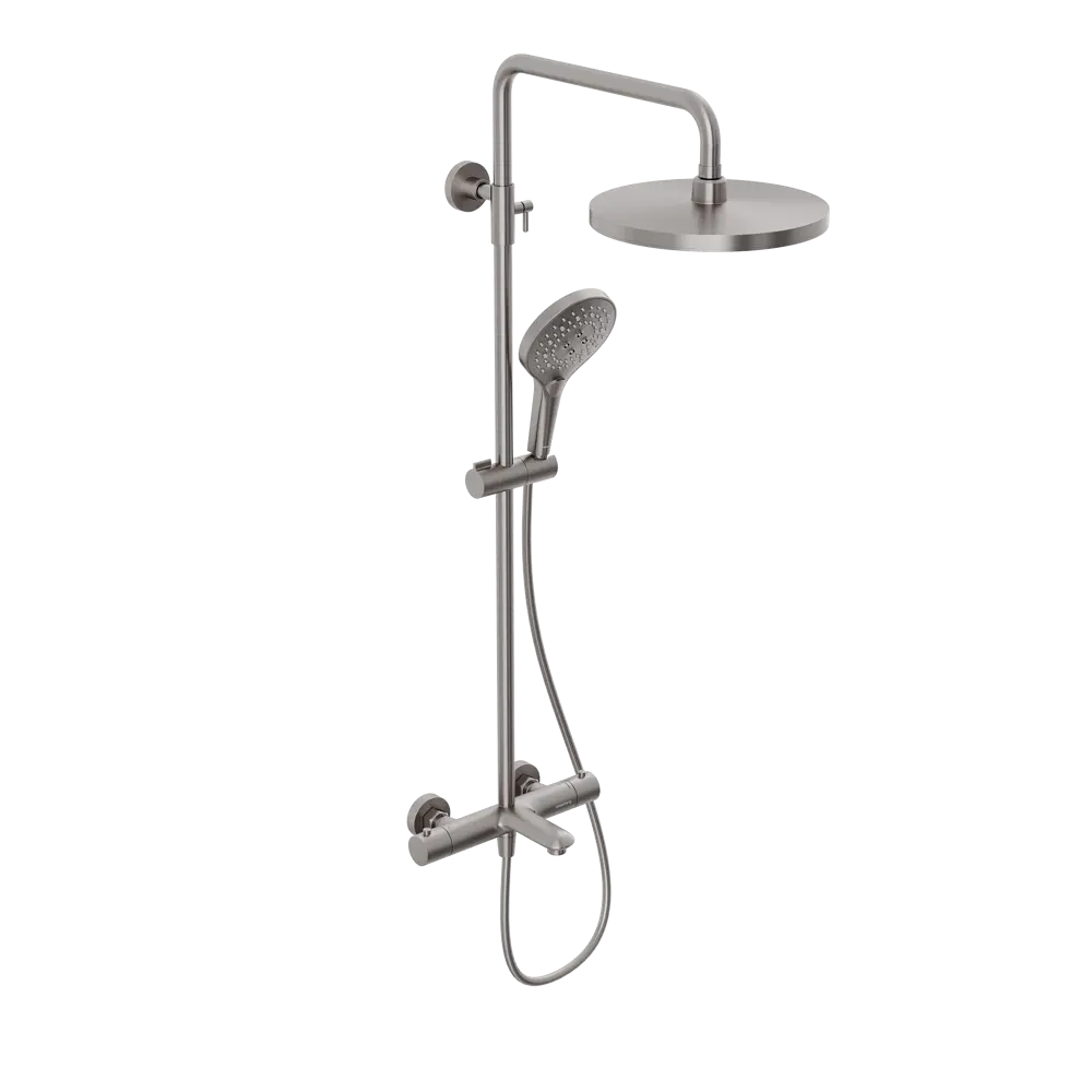 Фото Душевая система Abelsberg SNS61102BN с термостатом 3 режимная цвет титан Фото Душевая система Abelsberg SNS61102BN с термостатом 3 режимная цвет титан