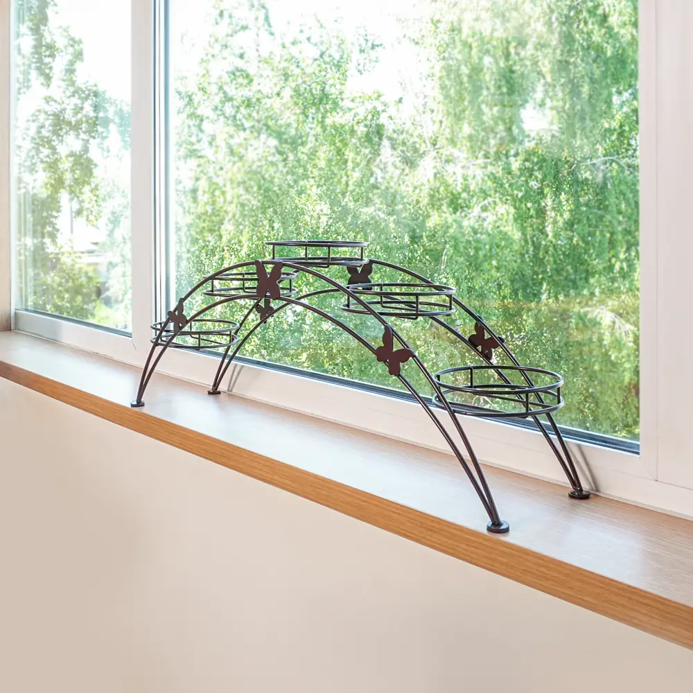 Фото 2 Подставка для цветов Зми Арка 5 69x15.5x25.5 см металл цвет коричневый Фото 2 Подставка для цветов Зми Арка 5 69x15.5x25.5 см металл цвет коричневый