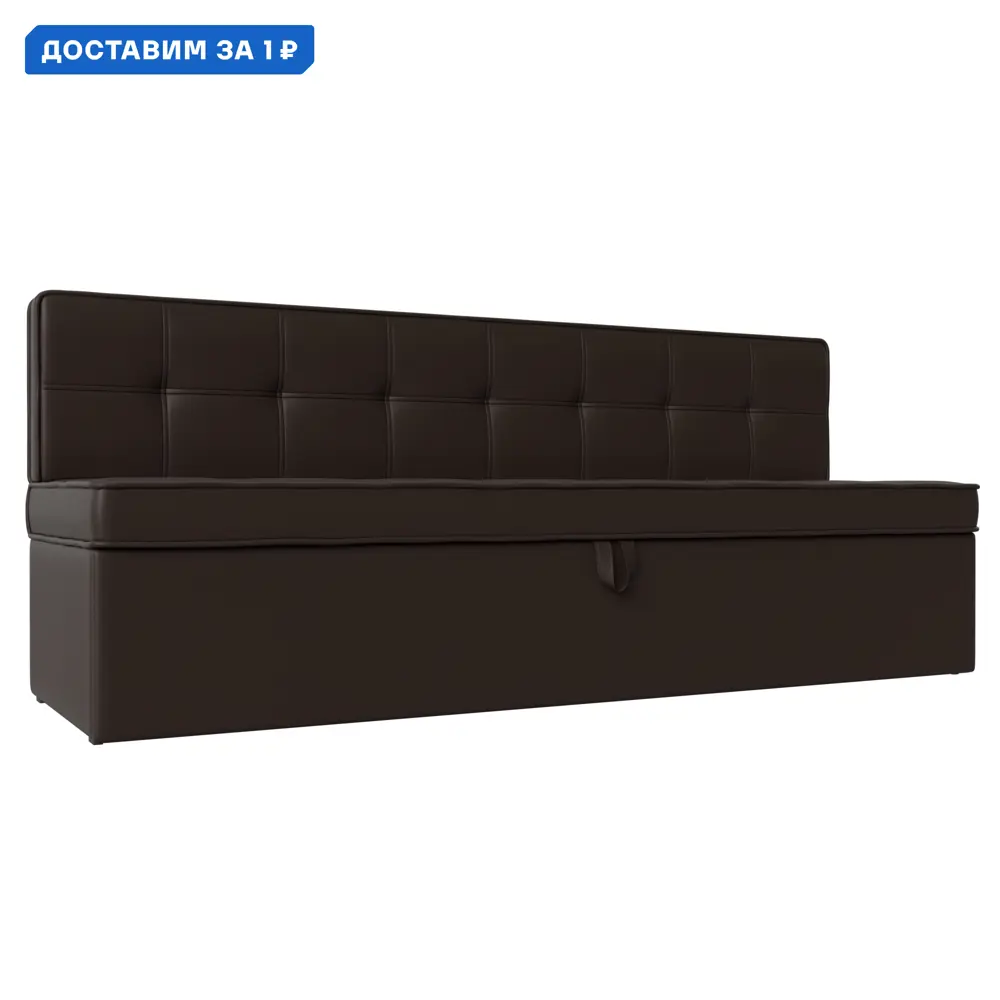 Фото Диван кухонный прямой Теxас Лига диванов 113119 184x83x64 см экокожа цвет коричневый
