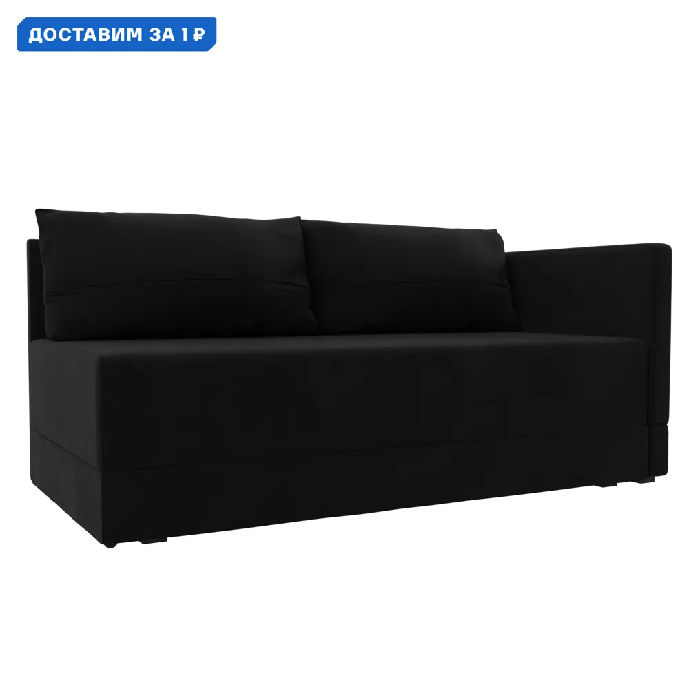 Фото Кушетка Никас правая Лига диванов 118415 149x73x82 см микровельвет цвет черный Фото Кушетка Никас правая Лига диванов 118415 149x73x82 см микровельвет цвет черный