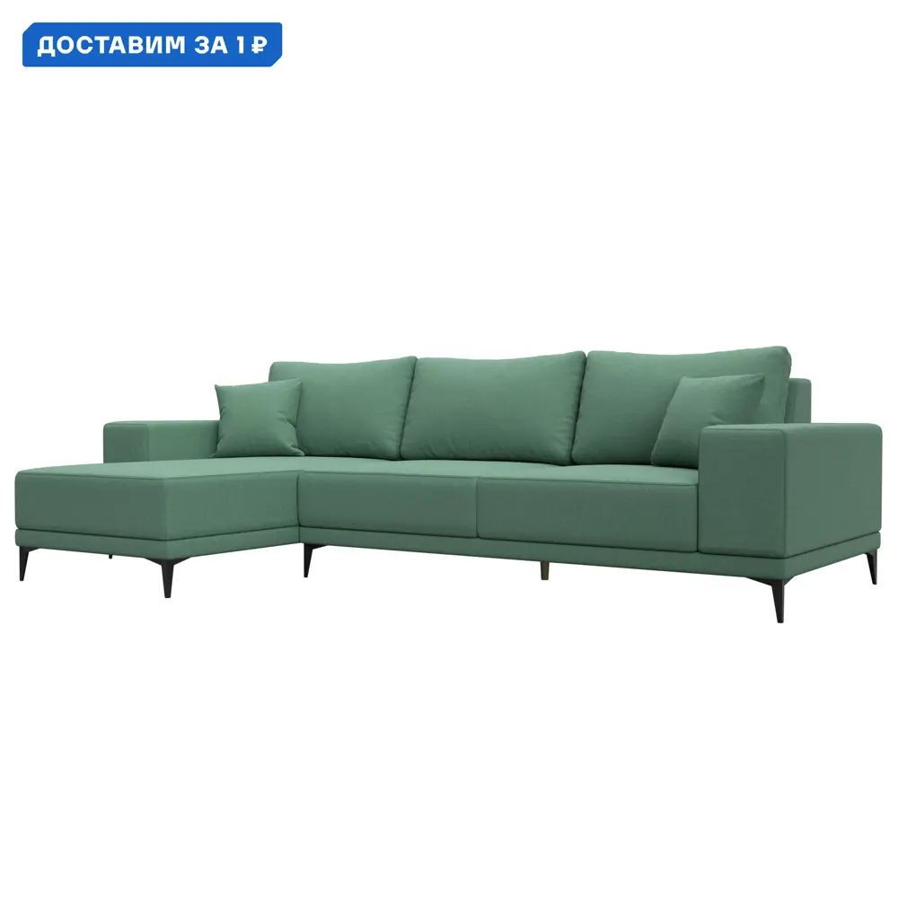 Фото Диван угловой Льюес левый Лига диванов 124722L 280x88x164 см рогожка цвет амур 11 зеленый Фото Диван угловой Льюес левый Лига диванов 124722L 280x88x164 см рогожка цвет амур 11 зеленый