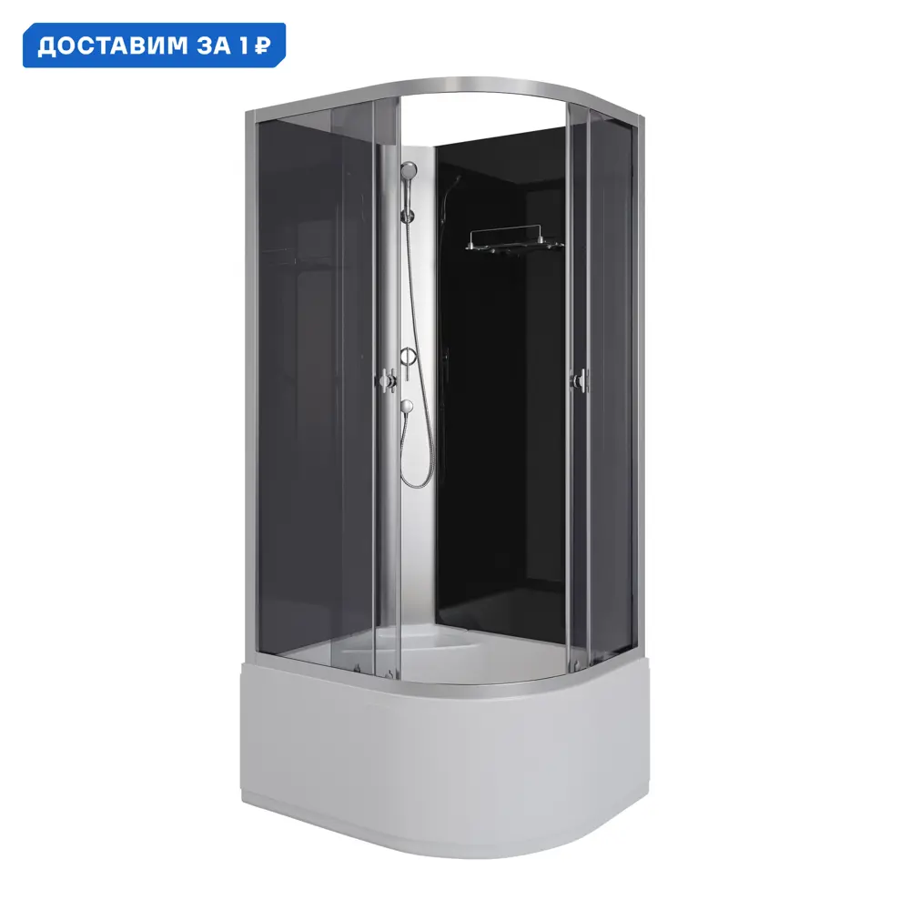 Фото Душевая кабина Niagara Eco E100/80/40L/TN 100x80x215 1/4 круга 26 см Фото Душевая кабина Niagara Eco E100/80/40L/TN 100x80x215 1/4 круга 26 см