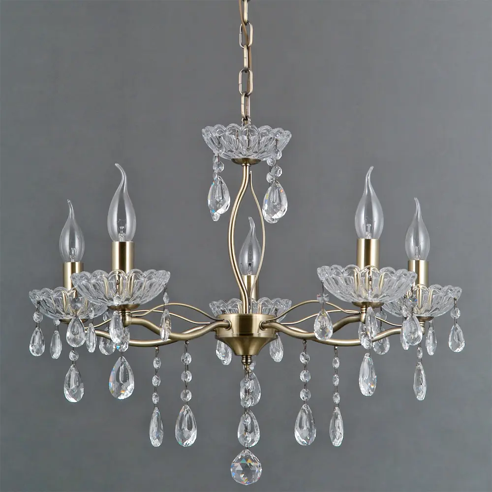 Фото 2 Люстра подвесная Illumico Il0265-5psq-24 ab castor 5 ламп 30 м² цвет бронза/прозрачный Фото 2 Люстра подвесная Illumico Il0265-5psq-24 ab castor 5 ламп 30 м² цвет бронза/прозрачный