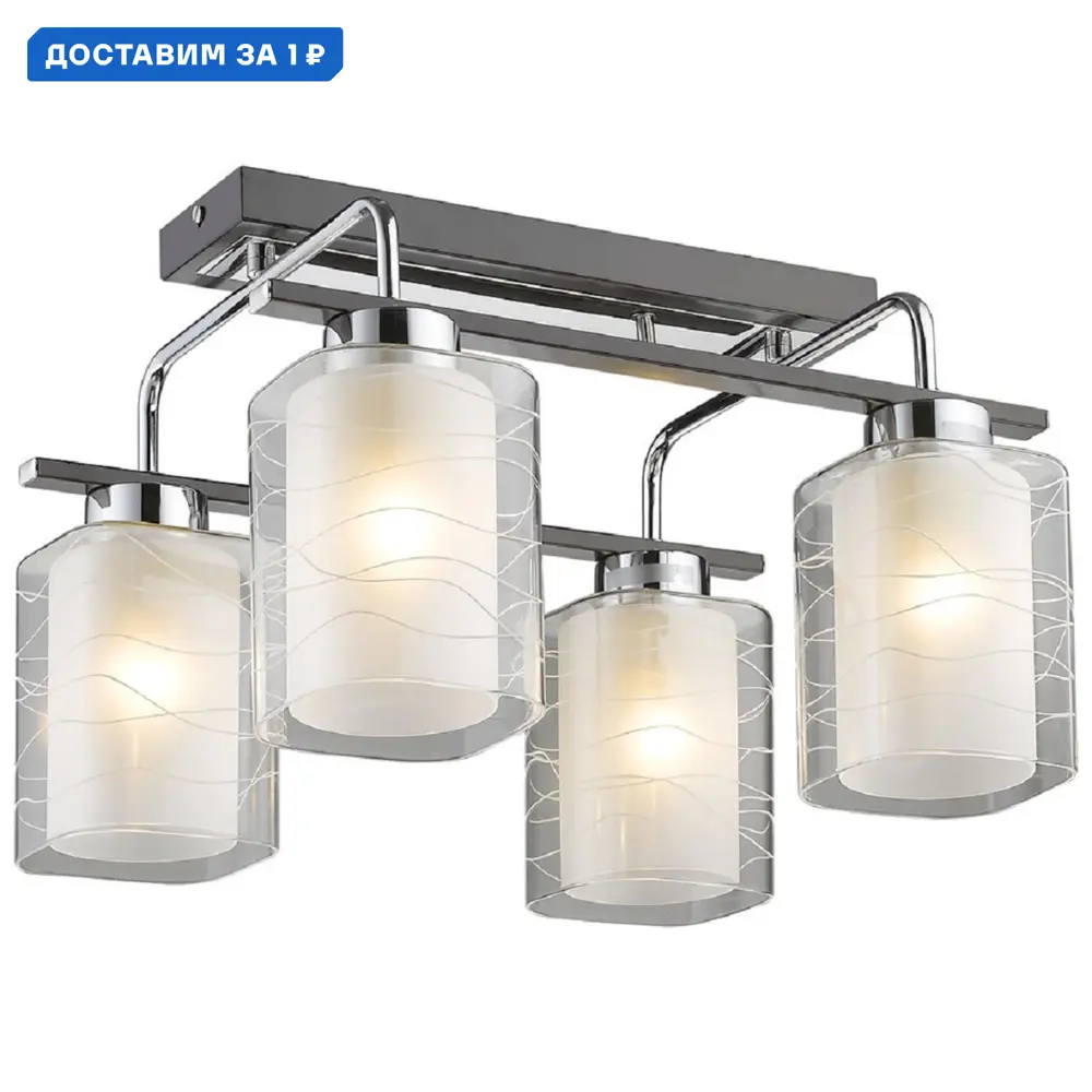 Фото Люстра потолочная Velante 278 Ve_278-127-04 4 лампы 12 м² цвет хром/белый Фото Люстра потолочная Velante 278 Ve_278-127-04 4 лампы 12 м² цвет хром/белый