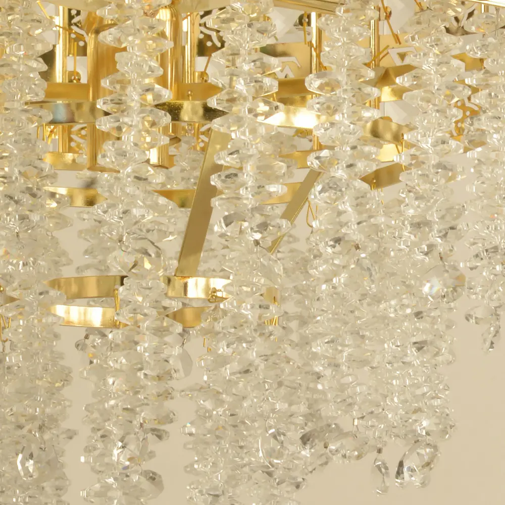 Фото 3 Люстра подвесная Reluce g Rlc_08301-0.4-08_g 8 ламп 48 м² цвет золото/прозрачный Фото 3 Люстра подвесная Reluce g Rlc_08301-0.4-08_g 8 ламп 48 м² цвет золото/прозрачный