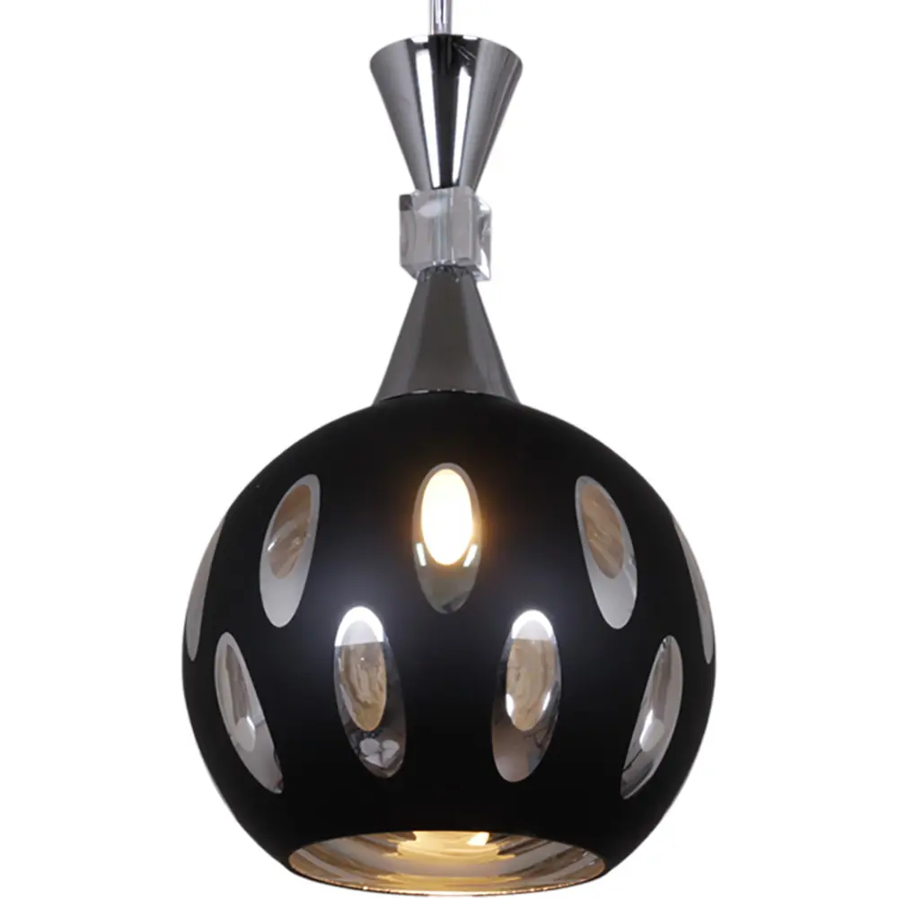 Фото 2 Светильник подвесной Reluce bk Rlc_03410-0.4-03_bk 3 лампы 24 м² цвет хром/прозрачный/черный