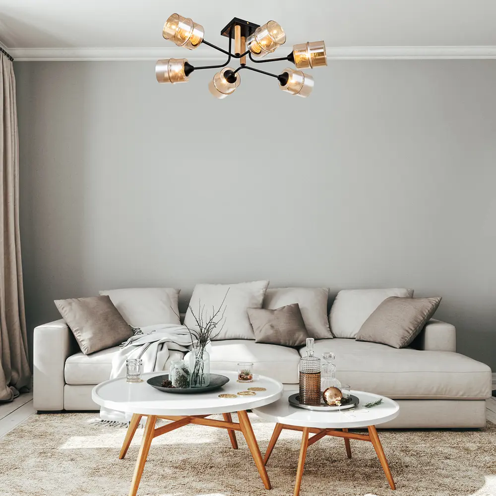 Фото 4 Люстра на штанге Escada Mondrian Esc_699_6p 6 ламп 22 м² цвет желтый