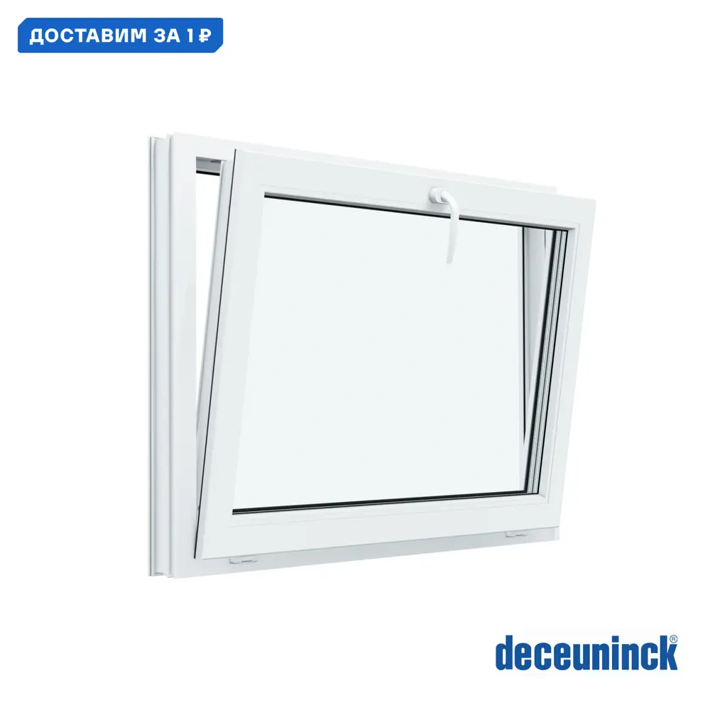 Фото Пластиковое окно ПВХ Deceuninck Форвард фрамуга 530x800мм однокамерный стеклопакет цвет белый