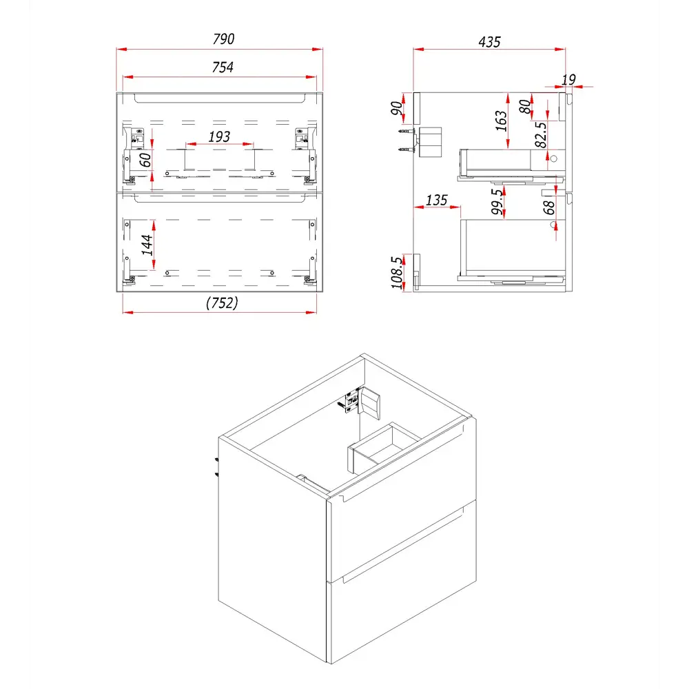 Фото 2 Тумба под раковину напольная Зов D80S 80см цвет серо-синий