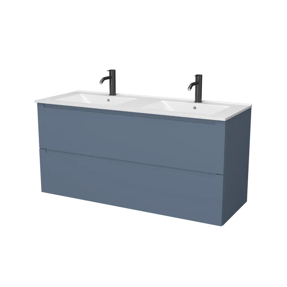 Фото Тумба под раковину напольная Зов D120S 120см цвет серо-синий