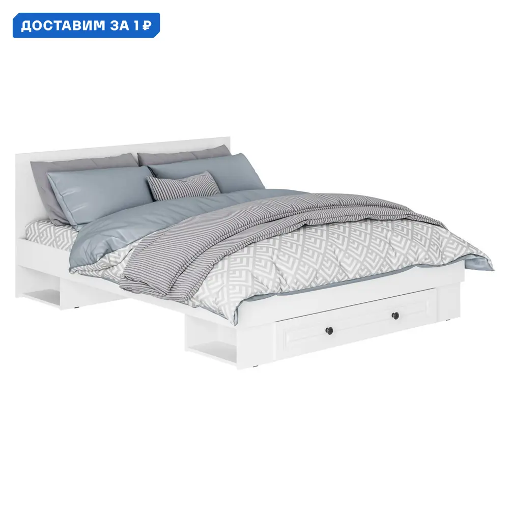 Фото Кровать Bts Северина 171782 163x85x202 см ЛДСП цвет белый Фото Кровать Bts Северина 171782 163x85x202 см ЛДСП цвет белый