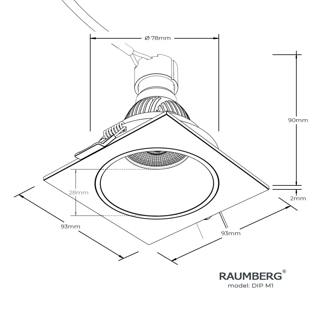 Фото 2 Светильник точечный встраиваемый Raumberg Dip m1 bk под отверстие 80 мм GU10 цвет черный матовый Фото 2 Светильник точечный встраиваемый Raumberg Dip m1 bk под отверстие 80 мм GU10 цвет черный матовый