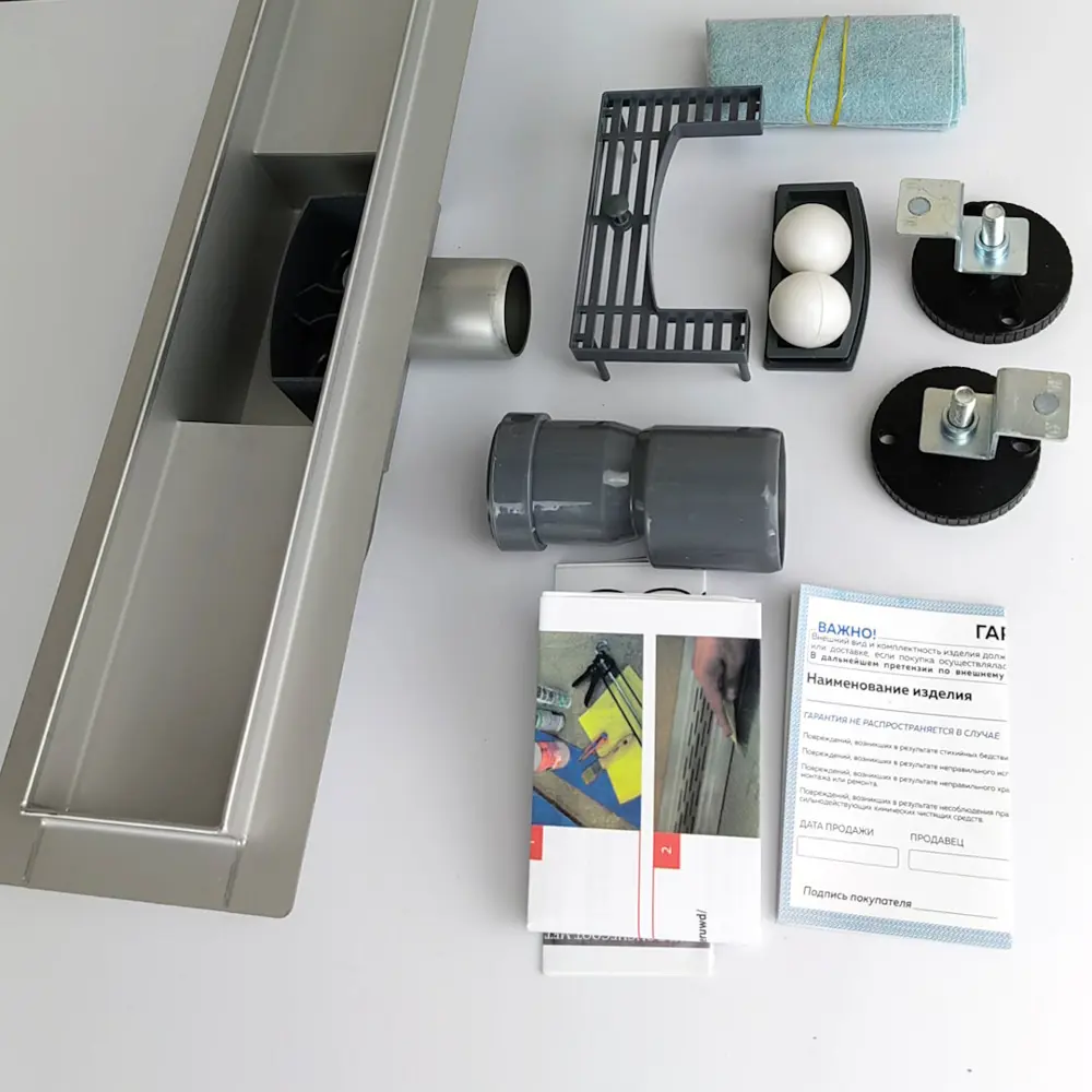 Фото 16 Трап для душа Teymi T90371 комбинированный затвор 44x11 см нержавеющая сталь