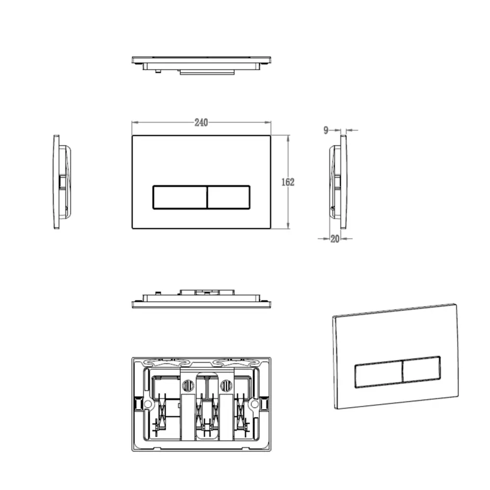 Фото 2 Панель смыва Wonzon & woghand WW-IB224-MB цвет черный Фото 2 Панель смыва Wonzon & woghand WW-IB224-MB цвет черный