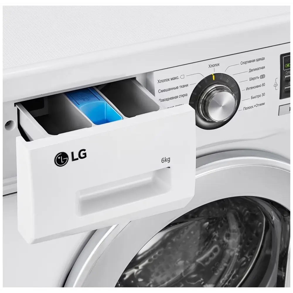 Фото 5 Стиральная машина Lg F1096nd3 60x85x44 см 6 кг цвет белый