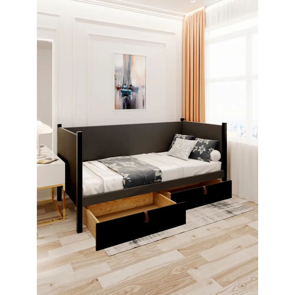 Фото 6 Кровать Solarius Классика 200x100 см темно-серый/оникс tahta-spin-obiv-rs17-100-200onix-full-2yash