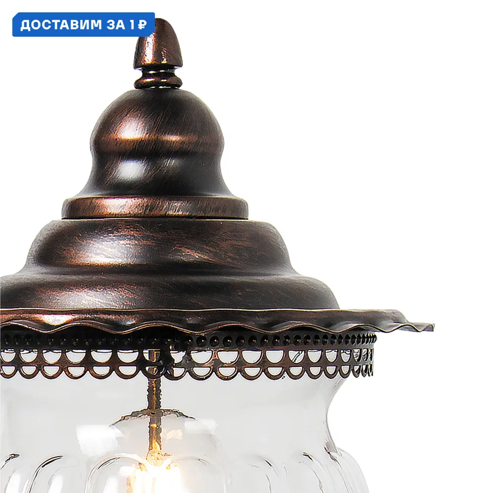 Фото Фонарный столб уличный Feron Pl594 Fe_11622 60 Вт 39.5 см IP44 цвет коричневый