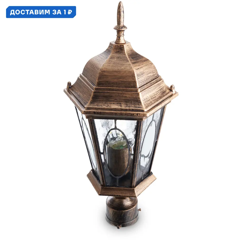 Фото Фонарный столб уличный Feron Рим Fe_11329 60 Вт 44 см IP44 цвет золотистый Фото Фонарный столб уличный Feron Рим Fe_11329 60 Вт 44 см IP44 цвет золотистый